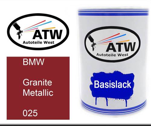 BMW, Granite Metallic, 025: 500ml Lackdose, von ATW Autoteile West.